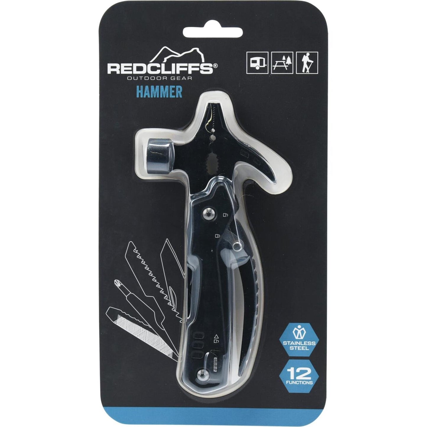 Redcliffs martillo 12 funciones 15cm negro