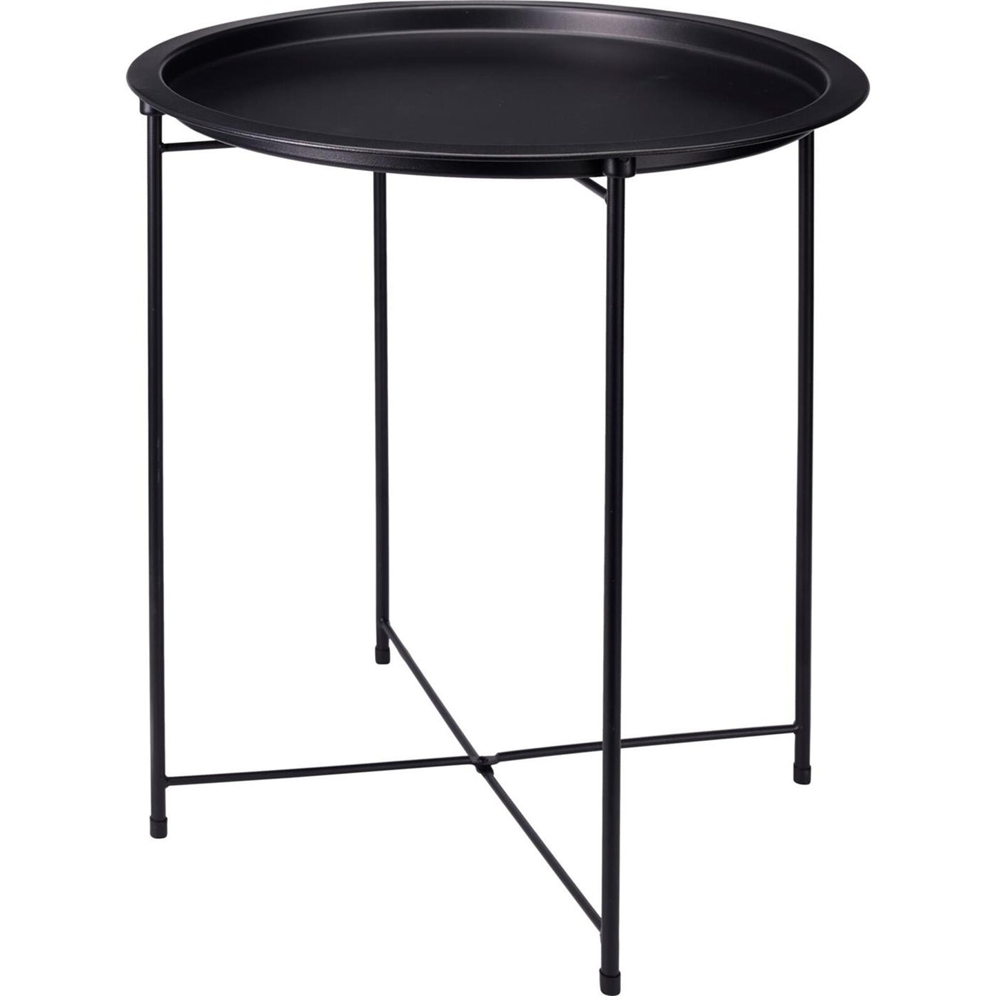 Mesa auxiliar de estilo hogareño negra ø47xh50cm