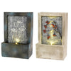 Lumineo led poly fontein met bloem 9.5x15x23cm