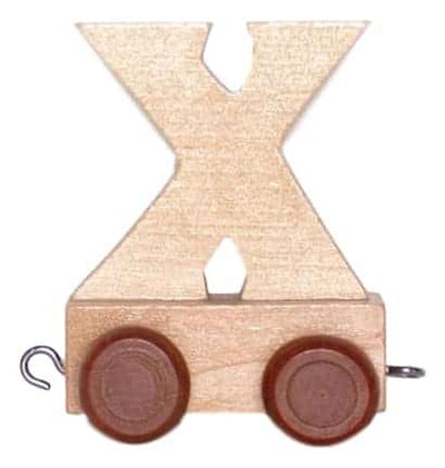 Letra de madera X con ruedas de 6 cm de altura