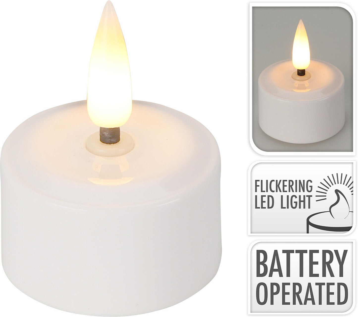 Juego de recambios para velas de té Home Styling LED de 4 piezas excl. cargador