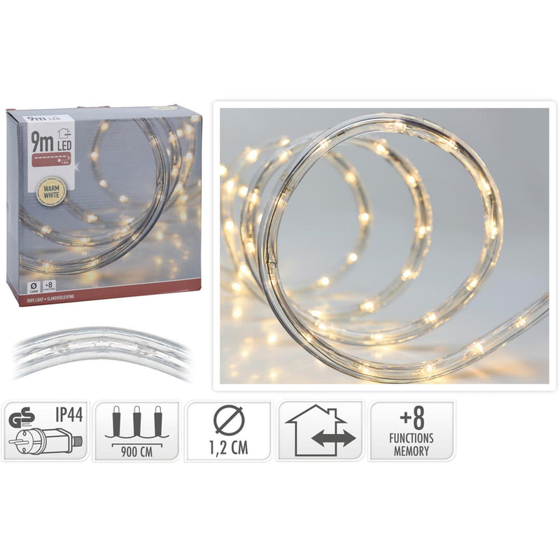 Iluminación serpiente LED 9m blanco cálido