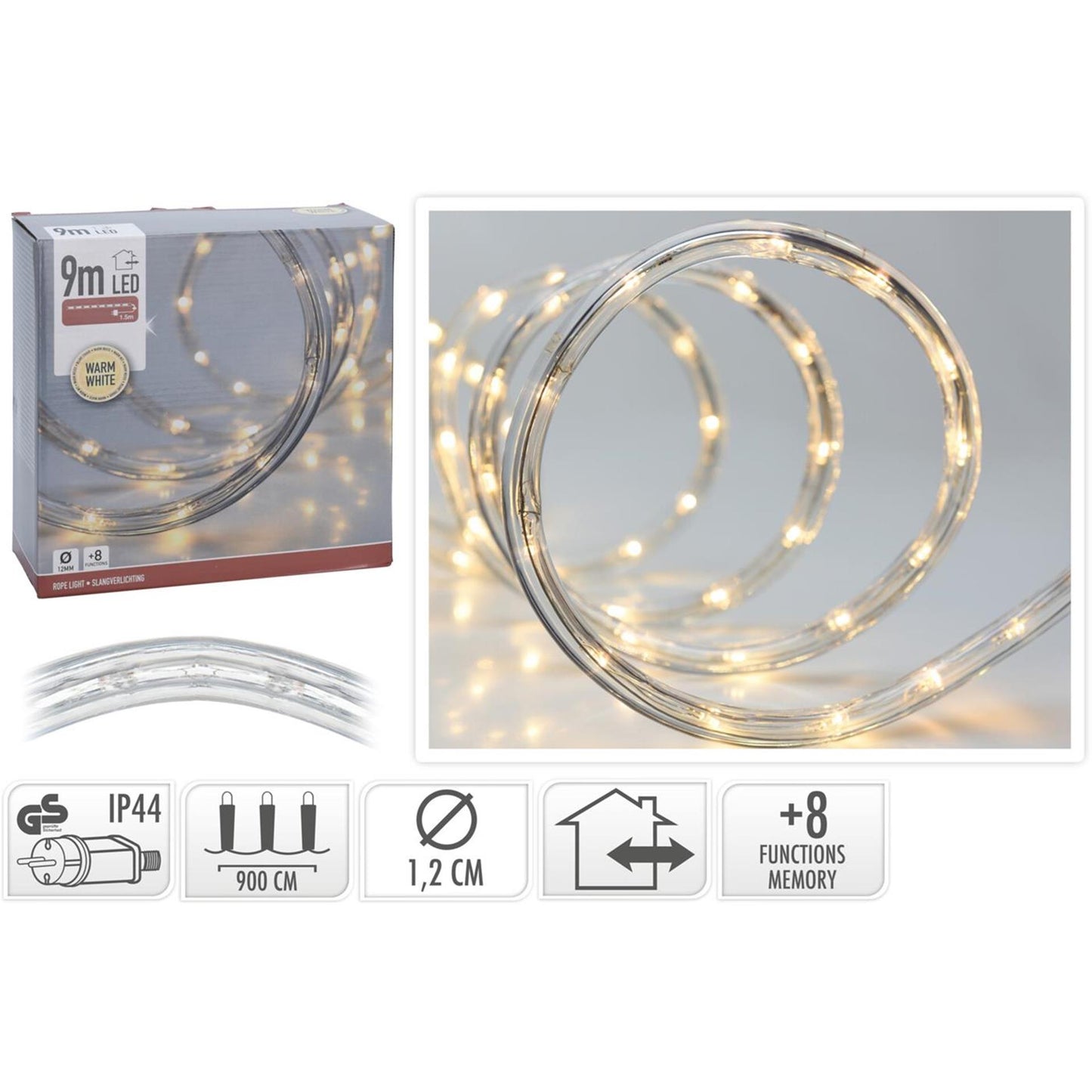 Illuminazione Snake LED 9m bianco caldo