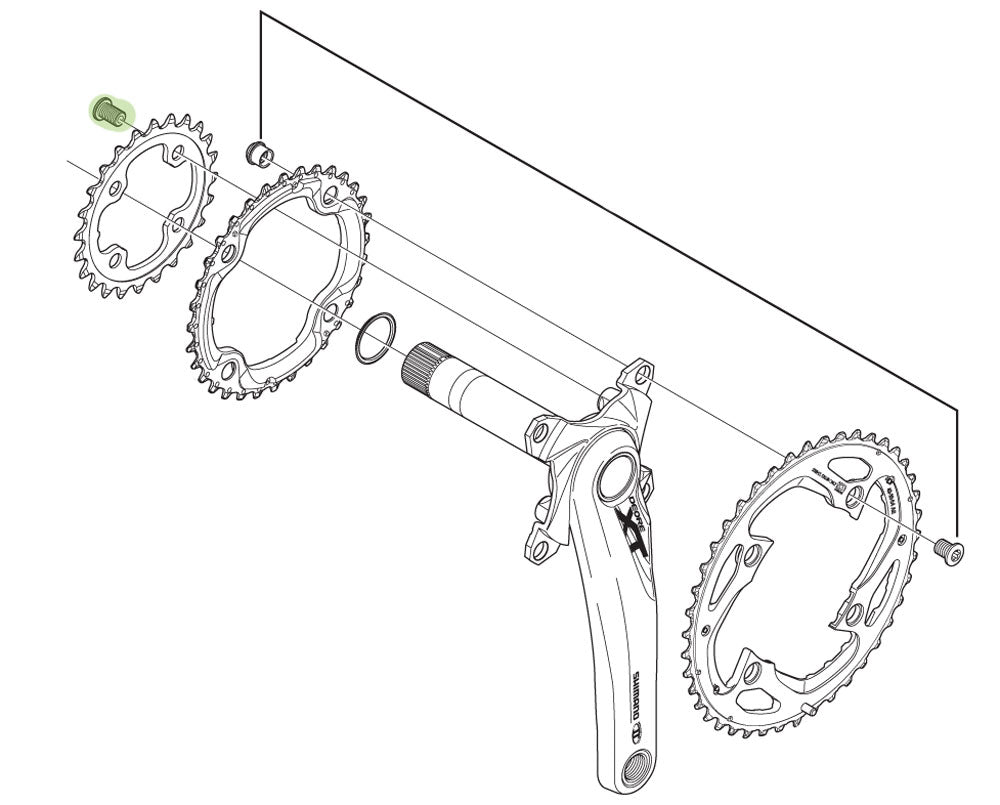 Conjunto de pernos superior de la cadena Shimano M8X8.5 B FC-M7000 (4st)