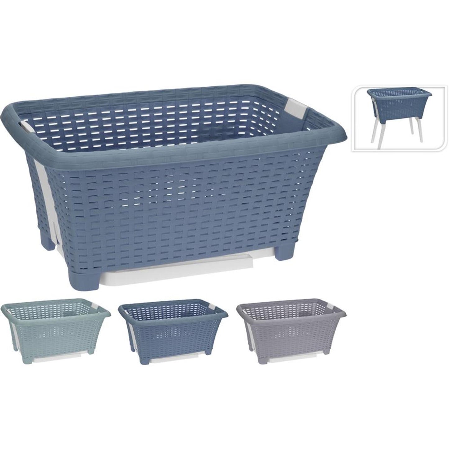 Soluciones de almacenamiento cesto para la ropa sucia con patas plegables 60x40cm