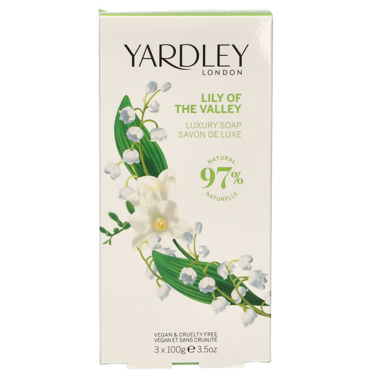 Yardley London inglés jabón Lily of the Valley 3x100gr.