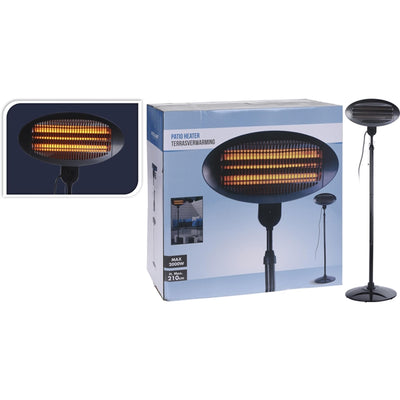 Excelente electricidad de cervezas de terraza eléctrica de pie 2000 W Quartz Negro