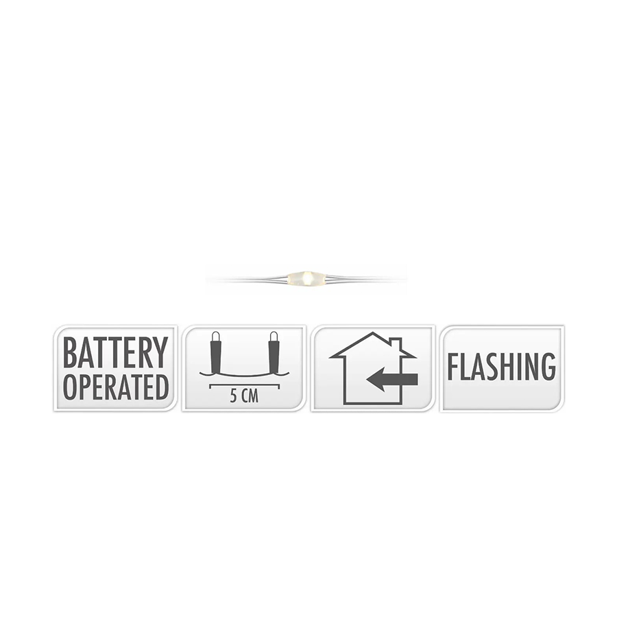 Hilo plateado LED intermitente WW 100 LED 495cm