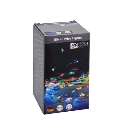 Filo argentato LED multicolore 320 LED 3190cm