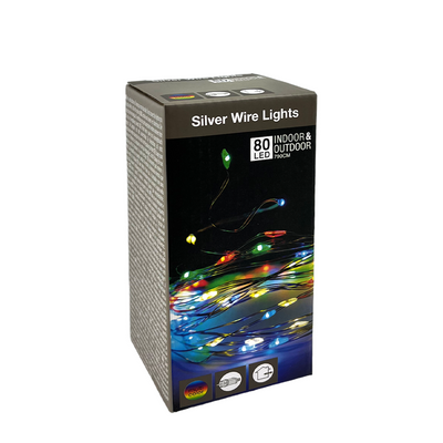 Cadena de luces 80 LED enchufe UE multicolor 790 cm | 24 piezas