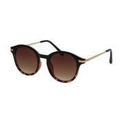Spectrum zonnebril rond half tortoise zwart dames - afbeelding 1