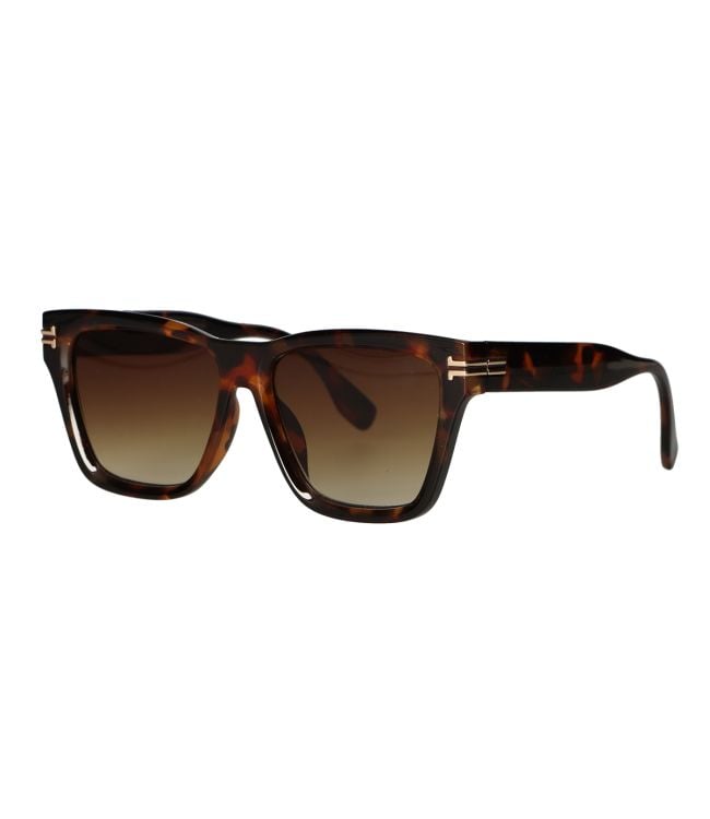 Spectrum Spectrum Gafas de sol Declaración Square Tortoise Brown Glass Damas