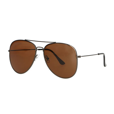 Gafas de sol de espectro Piloto de vidrio marrón plateado