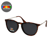 Spectrum polarized zonnebril rond tortoise goud grijs dames - afbeelding 1