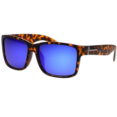 Spectrum polarized sunglasses square tortoise blue unisex