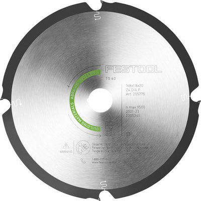 Accesorios Festool hoja de sierra circular diamantada dia 168x1,8x20 f4 materiales abrasivos - 205769