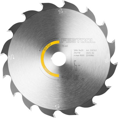 Accesorios Festool hoja de sierra circular hw | 168x1.8x20 pw16 | corte al hilo de madera - 205763