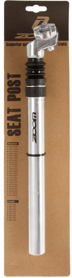 Zoom Zadelpen geveerd 27.2 x 350 mm aluminium zilver zwart