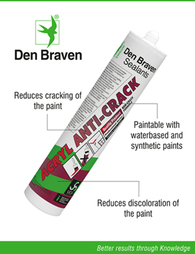 Den braven zwaluw acrylaatkit anti-crack 310ml wit - 11615201 - 11615201
