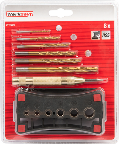 Set di punte per metallo Werkzeyt 8 pezzi con ausilio per la perforazione - zyt23421