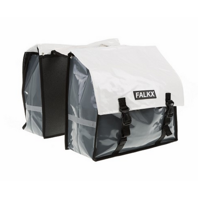 Falkx FALKX Blanco Bull bolsa doble Bisonyl blanco-gris. tamaño: (2x) 39x34.5x17.5cm. Capacidad total 45L