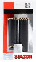 Simson Lederen Handvatten - Zwart, Authentieke Look, Optimaal Comfort, Geschikt voor Grip Shift Versnelling