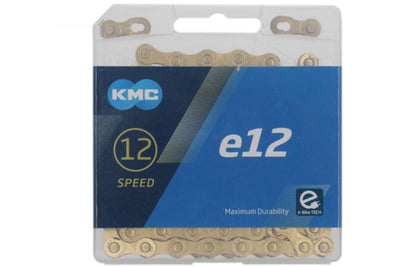 KMC Ketting E12 Ti-Ni Gold, 1 2x11 128, 130 enlaces, pasador de 5.2 mm, 12 velocidades