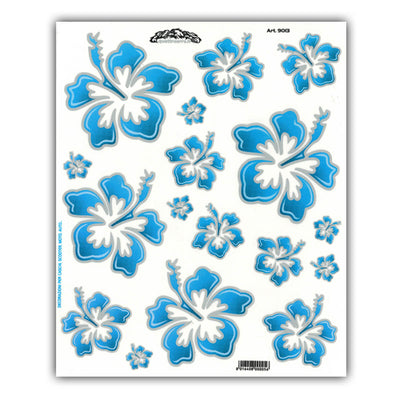 Pegatina Juego de flores hawaianas Azules M