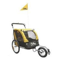 Kinderwagen met loopwiel - inklapbaar, 20 inch wielen, handrem, 2 kinderen, max 50 kg
