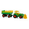 Cavallino Toys Cavallino Tractor met Voorlader en Aanhanger Groen