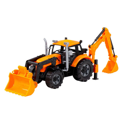 Cavallino Toys Tractor Cavallino con caricabatterie ed escavatore giallo, scala 1:32