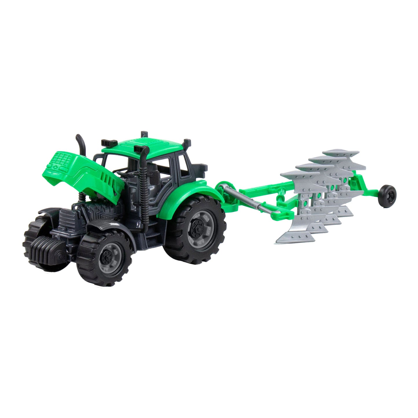Cavallino Toys Cavallino Tractor met Ploeg Groen, Schaal 1:32