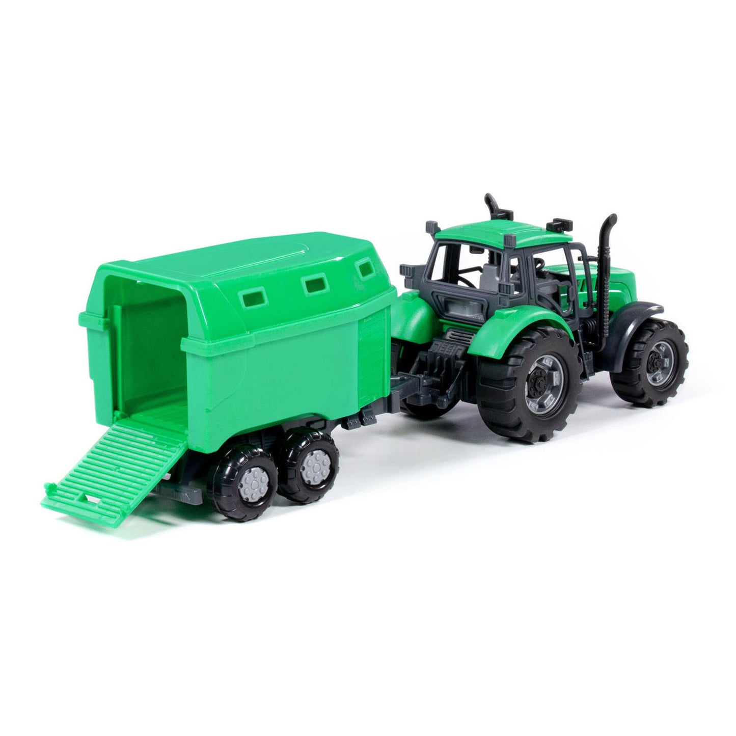 Cavallino Toys Cavallino Tractor met Paardentrailer Groen, Schaal 1:32