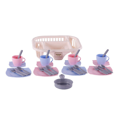 Cavallino Toys Servicio Cavallino con estante para lavavajillas rosa, 30dlg.
