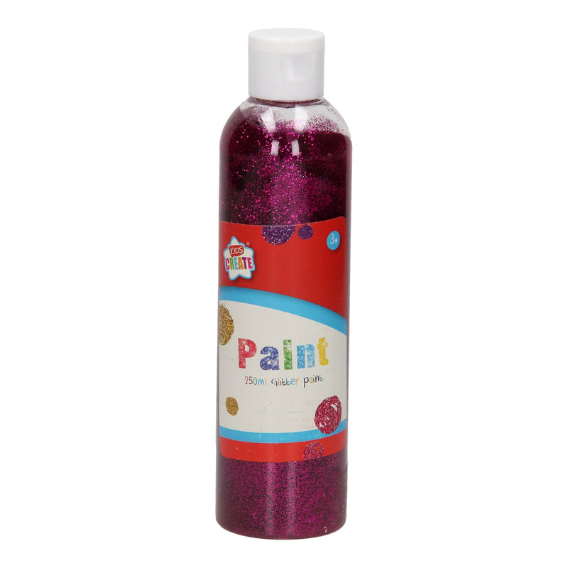 I bambini creano vernice glitter viola