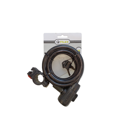 Falkx Curl Cable Lock con soporte 1800 x 12 mm Negro