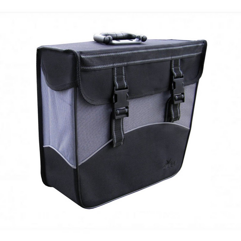 Bolsa individual de Groenlandia en blanco y negro, derecha. Dimensiones 37x33x14 cm, capacidad de 20 litros