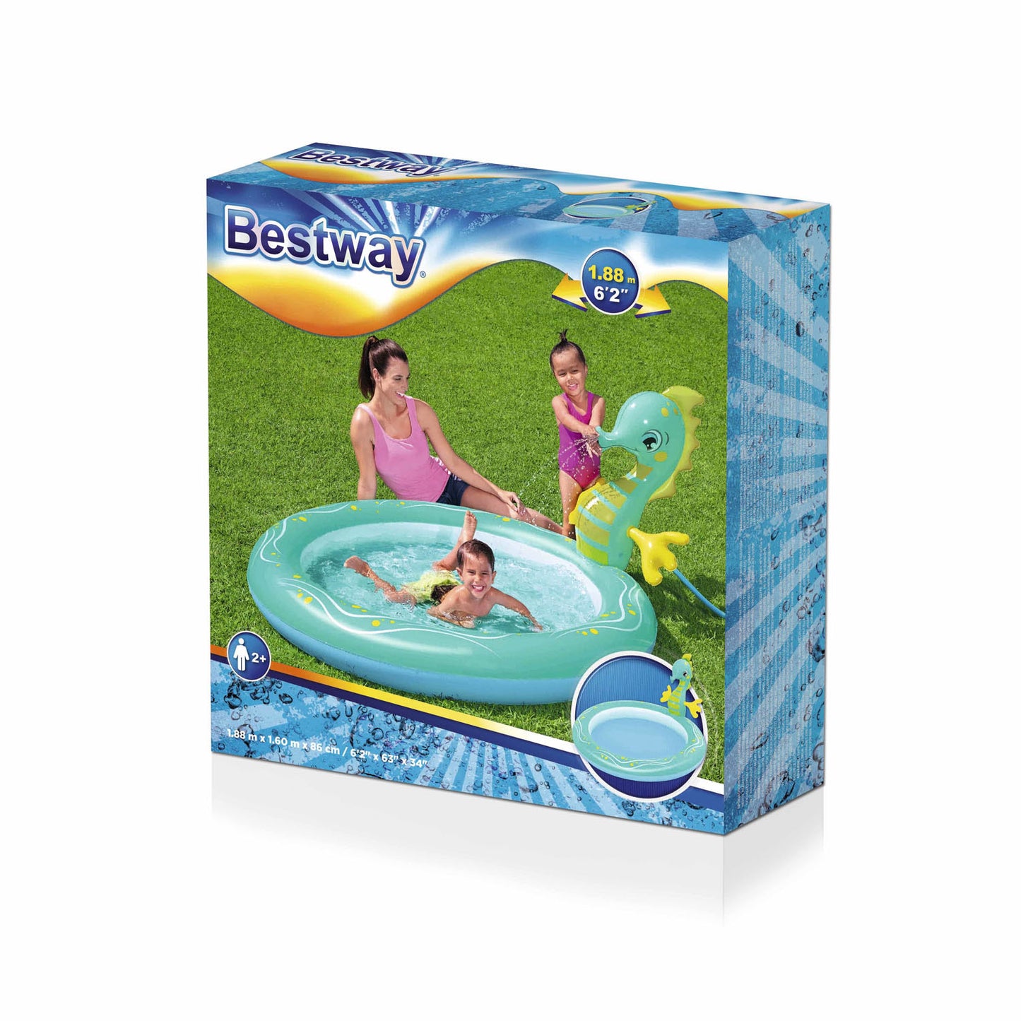 Bestway Bath Bath With Sprayer Sea Horse, 188x160x86cm