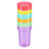 Coppa di bere in plastica con paglia 387 ml, 6st.