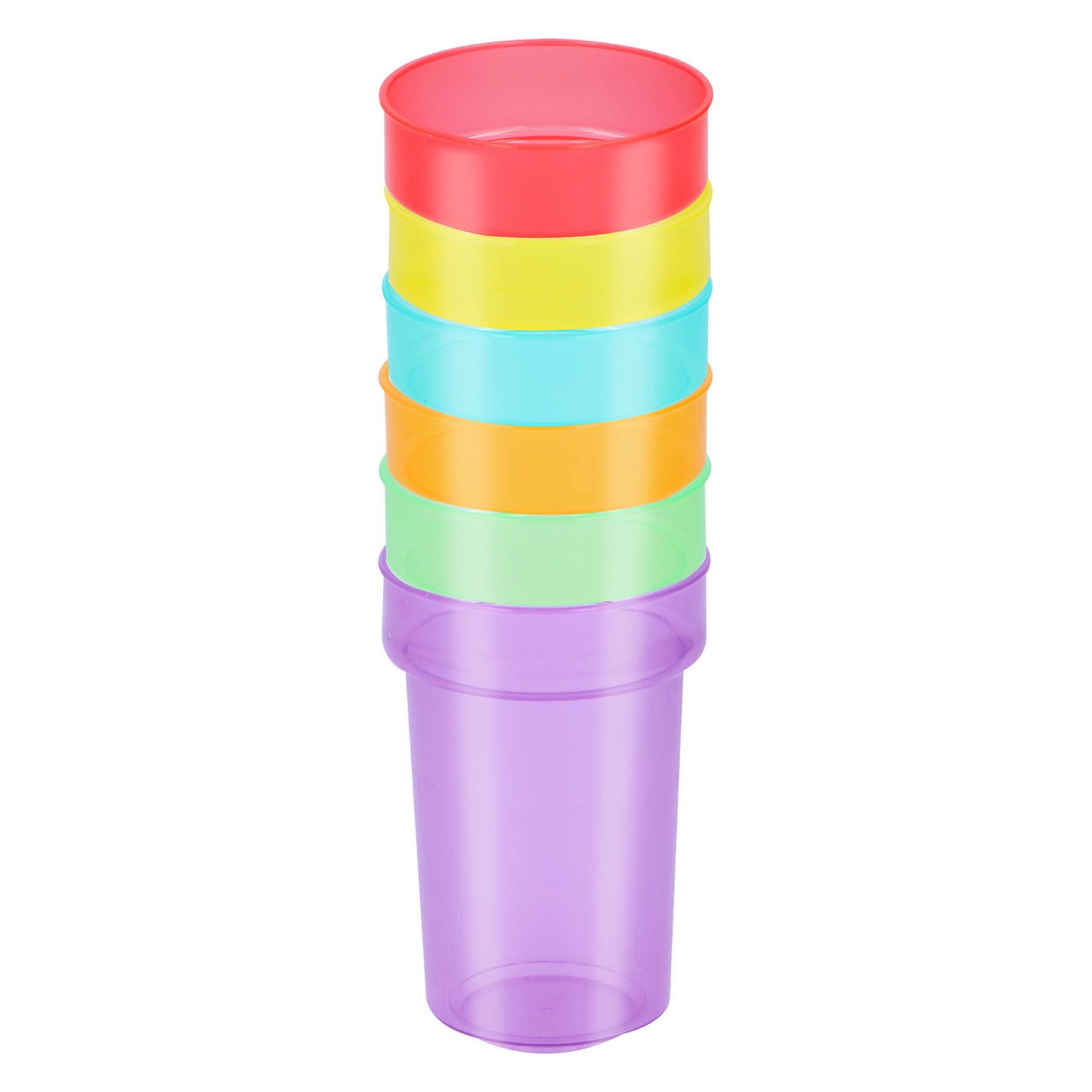 Coppa di bere in plastica con paglia 387 ml, 6st.