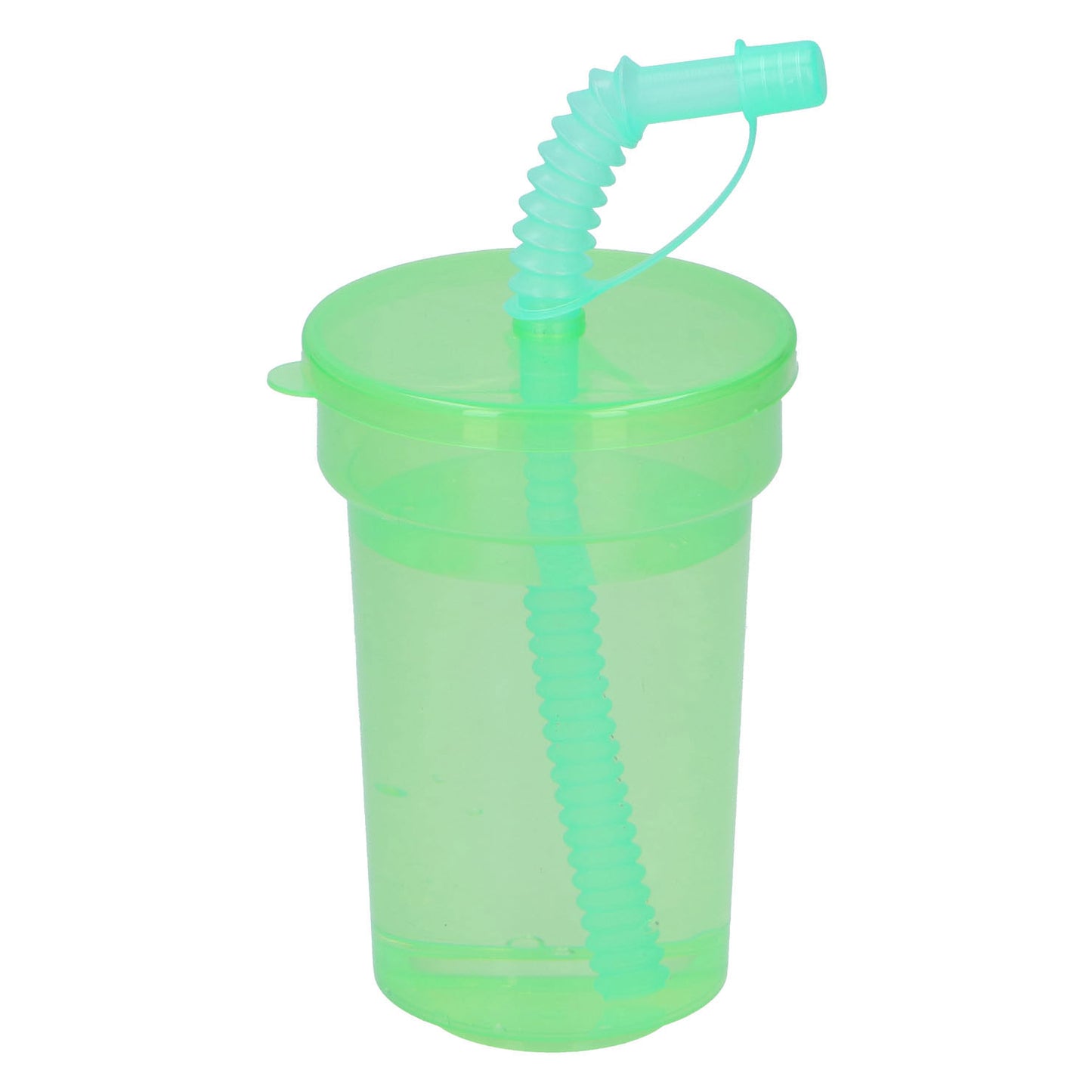 Coppa di bere in plastica con paglia 387 ml, 6st.