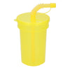 Coppa di bere in plastica con paglia 387 ml, 6st.