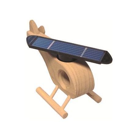 Helicóptero de madera Solexpert con panel solar natural