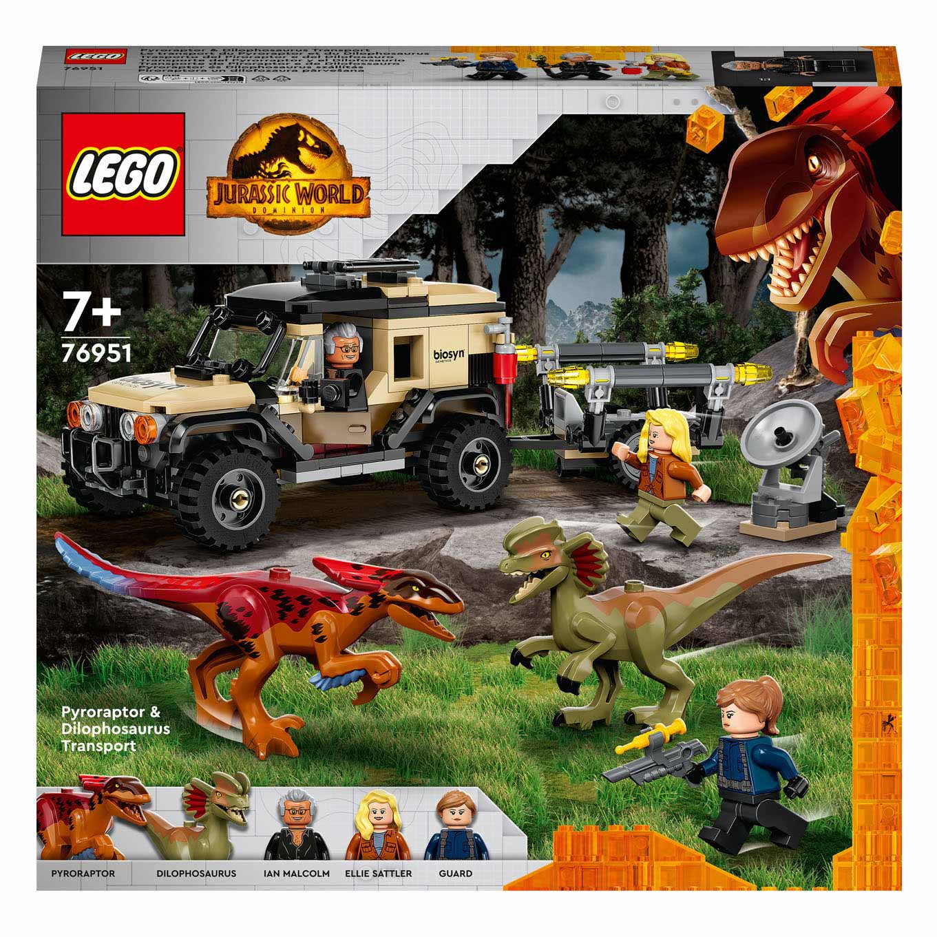 Lego LEGO Jurassic 76951 Pyroraptor en Dilophosaurus Transport