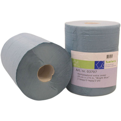 Rollo de papel de limpieza Euro para lugares de trabajo 26 cm x 190 m papel grueso de 2 capas (2 rollos)