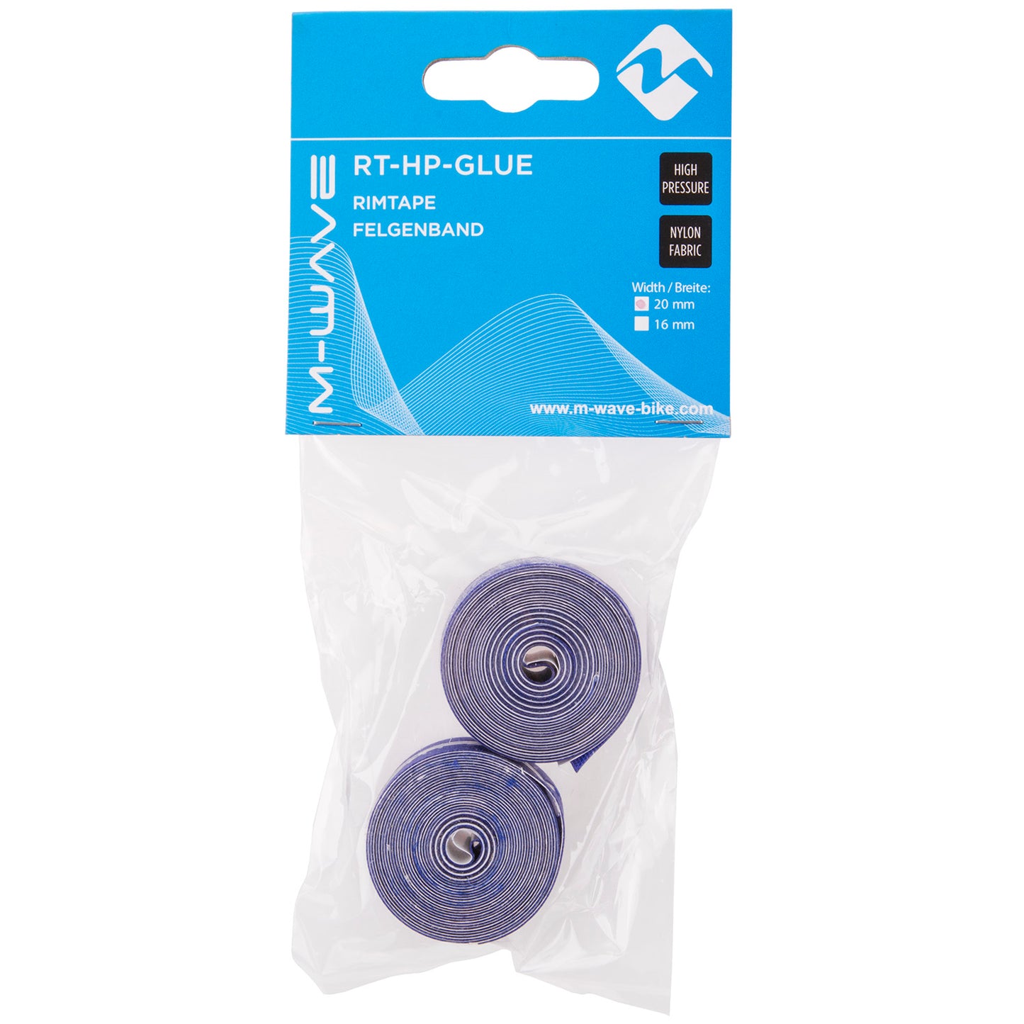 M-Wave Velglint 12-29 RT-HP-Glue hoge druk 20 mm blauw (1 set)
