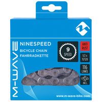 M-Wave Ketting 9-speed, 1 2x11 128 116L zilver anti-roest (hangverpakking)