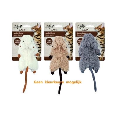 AFP Jumbo Muis Crinkle Lamwol con catnip Assorti