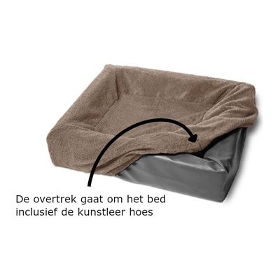 Bia bed Fleece hoes hondenmand taupe