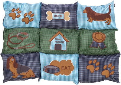 Trixie Dog Cushion Patchwork blu verde